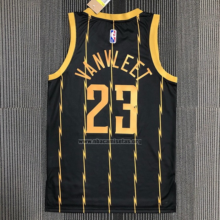 Camiseta Toronto Raptors Fred Vanvleet NO 23 Ciudad 2021-22 Negro